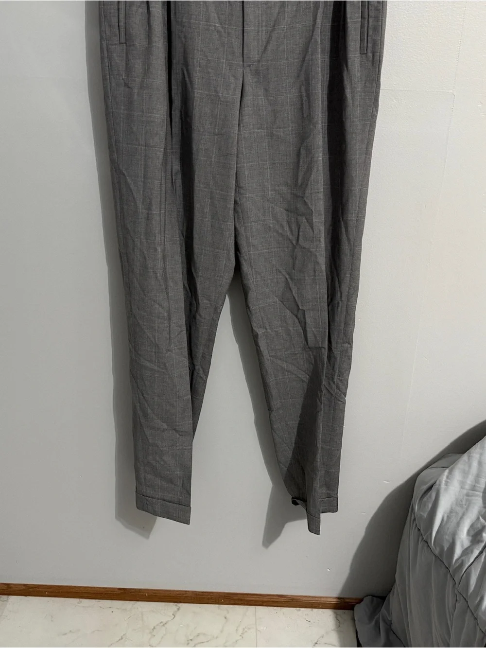 Zanella Pants Mens 36 Gray Pleated Dress Trousers Cuffed Hem Wool Business